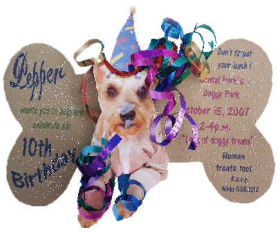 Custom Dog Birthday Cutout Invite Sample