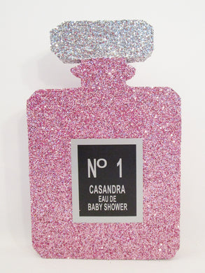 Pink Styrofoam perfume bottle - Designs by Ginny