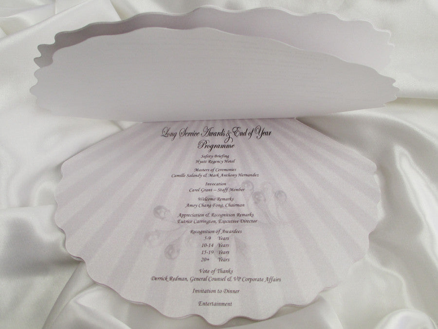 30th Anniversary Shell Shape Wedding Program Sample – Designs by Ginny