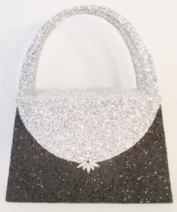 Silver & black styrofoam purse for centerpieces - Designs by Ginny