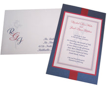 Load image into Gallery viewer, Red, White &amp; Blue Wedding Invite

