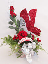 Load image into Gallery viewer, red roses high heel shoe centerpiece - Designs by Ginny
