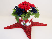 Load image into Gallery viewer, Red, white, blue floral centerpiece - Designs by Ginny

