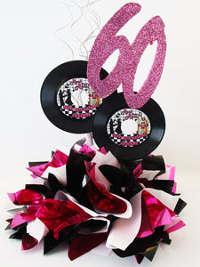 45 record centerpiece - Designs by Ginny