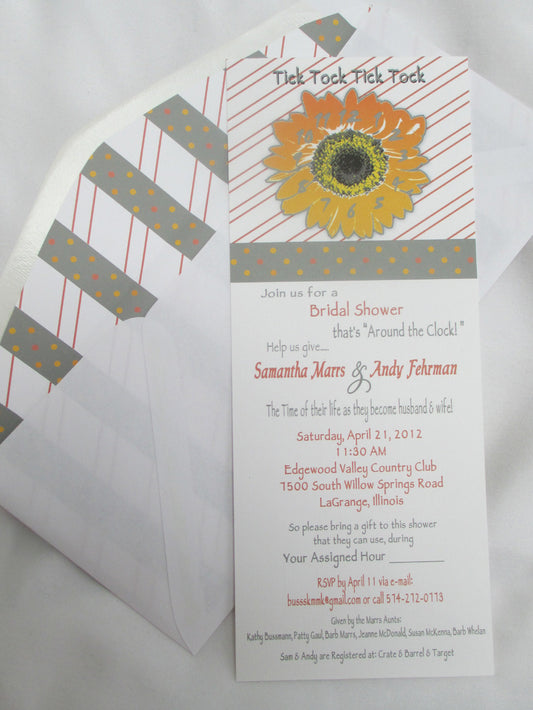 Sunflower Bridal shower invite - Designs by Ginny