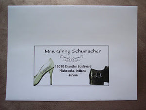 Shoes on envelope