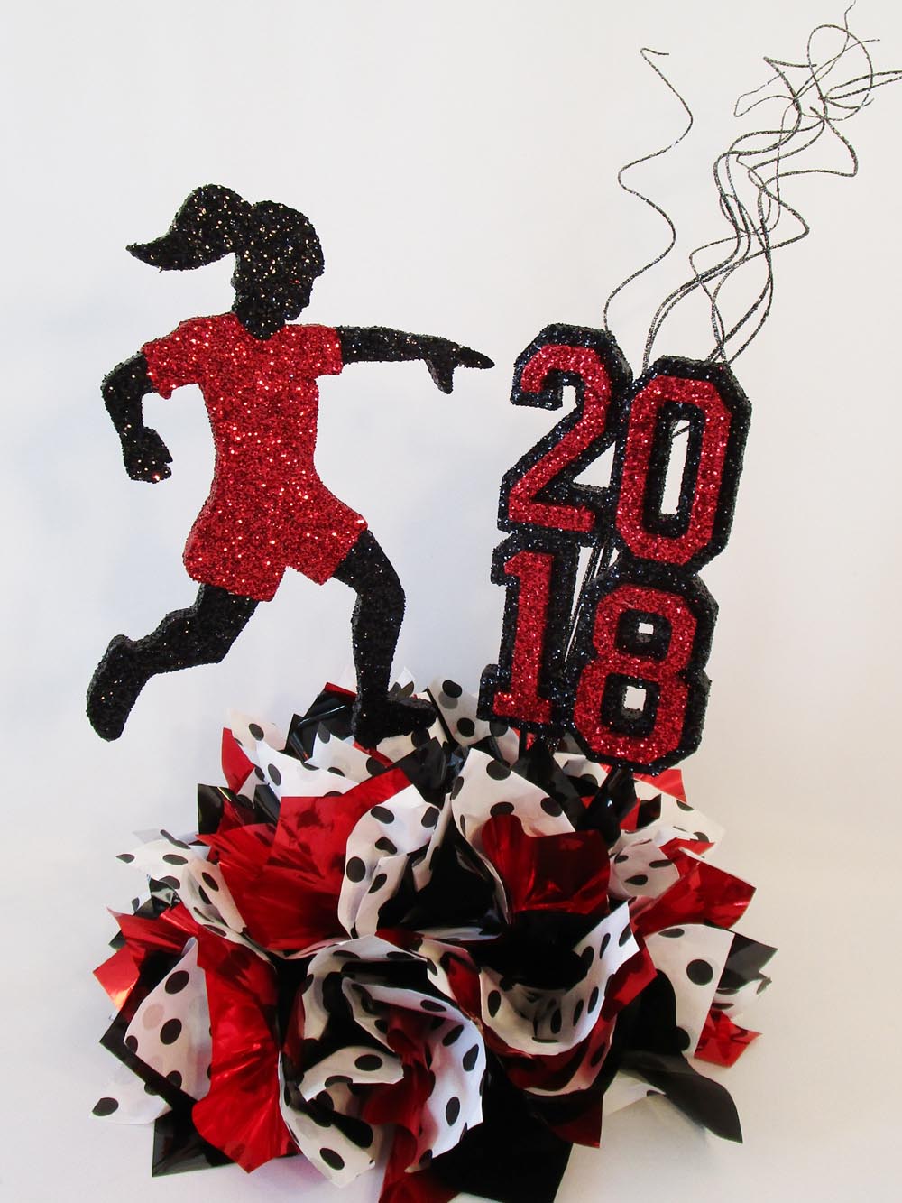 Female soccer player centerpiece - Designs by Ginny