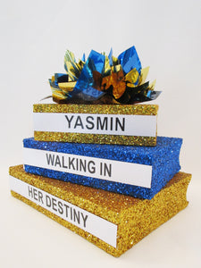 Stack of Books graduation centerpiece - Designs by Ginny
