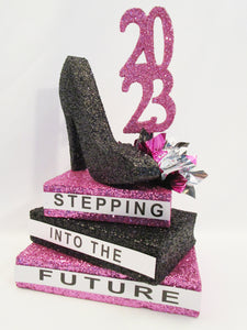 Stepping into the Future High Heel Shoe Graduation Centerpiece - Designs by Ginny