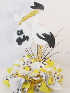 Stork baby centerpiece - Designs by Ginny