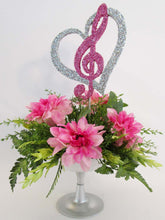 Load image into Gallery viewer, Treble Clef in Heart Floral Centerpiece - Designs by Ginny

