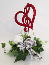 Load image into Gallery viewer, Treble Clef in Heart floral centerpiece - Designs by Ginny
