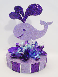Purple and lavender whale centerpiece - Designs by Ginny