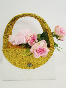 Styrofoam Purse cutout with pink roses - Designs by Ginny