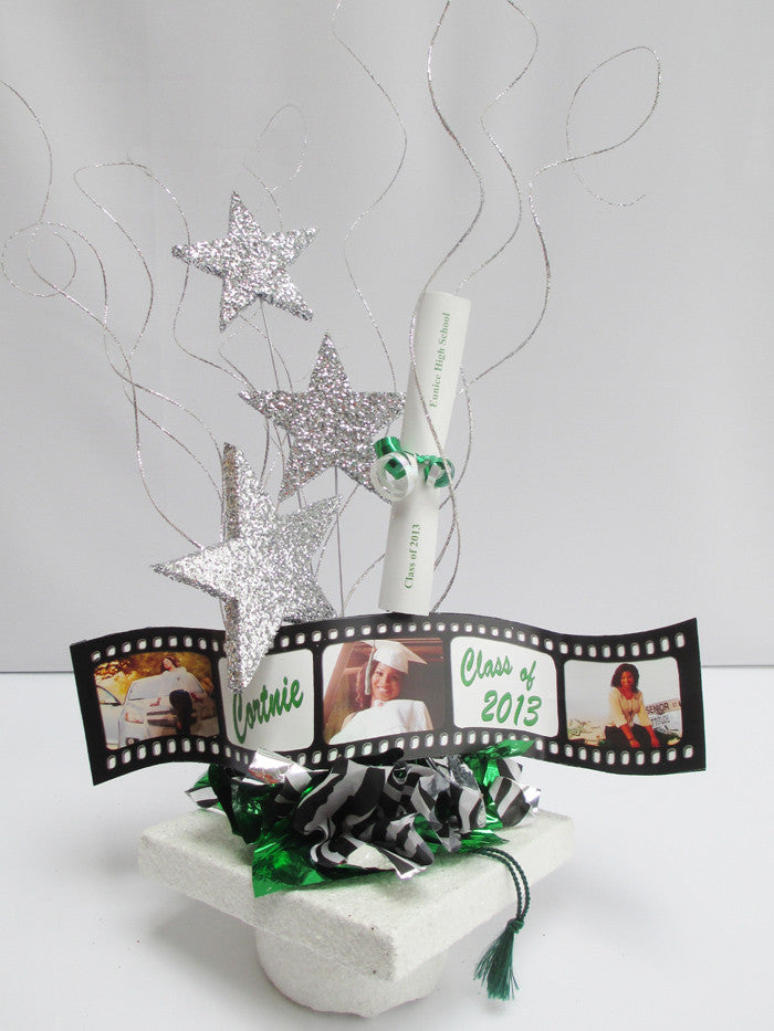 Personalized Filmstrip for graduation centerpiece - Designs by Ginny