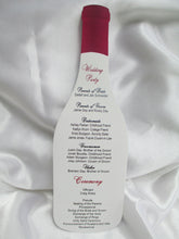 Load image into Gallery viewer, wine bottle wedding program - Designs by Ginny
