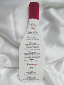 wine bottle wedding program - Designs by Ginny