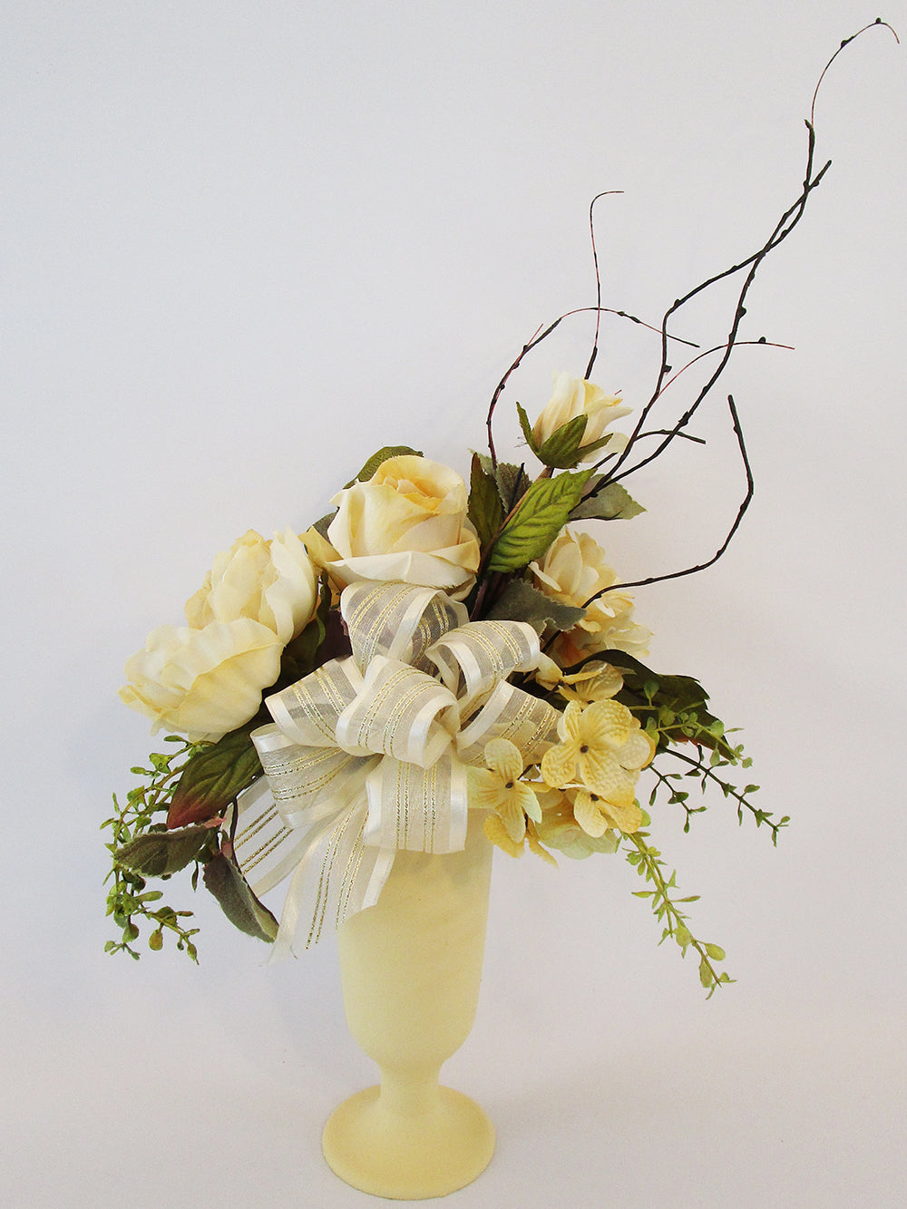 Silk yellow flowers centerpiece - Designs by Ginny