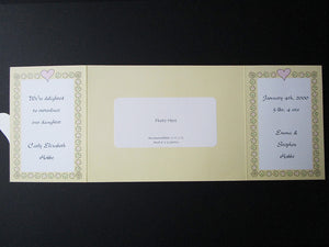 Yellow Stripes and Pink Hearts Announcements (clearance)